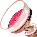 Inflatable Dog Cone Collar with Detachable Sturdy Shield,Soft&Lightweight-Ideal for Post-Surgery Recovery and Daily Wear,Suitable for Small Medium Large Dog Breeds(Donut Pink,L)