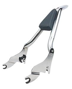 YHMOTO Detachable Sissy Bar Passenger Backrest 22" Inch Rear Pad Fit for Harley Touring Models 2009-2022 Road King Ultra CVO Limited Street Glide Road Glide Electra Glide (Chrome)