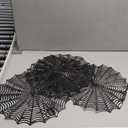 Halloween Spider Web Placemats Set of 4,15" Non Slip Heat Insulation Table Place Mats,Black Dinner Place Mats Spider Web Table Decoration Halloween Decorations