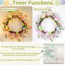 Timer - 20 Inch Easter Wreaths for Front Door Easter Decorations, Easter Wreath with 20 LED Lights Colorful Eggs Flowers Leaves Berried Spring Wreath Decor for Home Holiday Farmhouse Indoor Outdoor