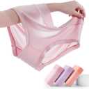 Women's Panties Breathable Ultra Thin Mid Rise Full Coverage Hipster Gift for Her (L, Pack of 3, Orange, Purple, and Pink)