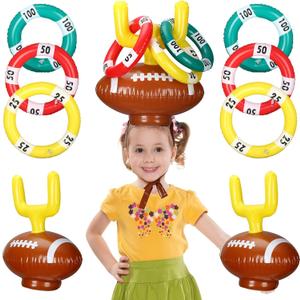 Sets Inflatable Post Ring Toss Football Goal Toss Goal Post Ring GamePost Ring Toss Game for Family Football Party Games