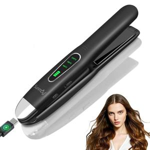 SUNMAY Cordless Hair Straightener, 0.85 Inch Titanium Portable Hair Straightener for Travel, Cordless Mini Flat Iron Hair Straighteners and Curlers 2 in 1, Dual Voltage, On-The-Go & 20S Fast Heat Up