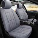 AOOG Leather Car Seat Covers, Leatherette Automotive Vehicle Cushion Cover for Cars SUV Pick-up Truck, Universal Non-Slip Vehicle Cushion Cover Waterproof Protectors, Front Pair 
