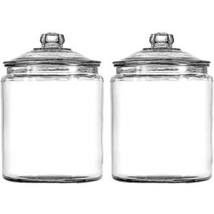 Anchor Hocking Heritage Hill 1 Gallon Glass Jar with Lid, Set of 2