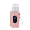 Baby Bottle Warmer,Keep Milk Warm Only (No Rapid Heating) 20-Temperature Digital USB Portable Warming Sleeve,Portable Thermo Cover with Digital Display & 20 Temp Settings (Pink)