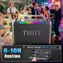 Portable Bluetooth Speaker 80W Loud Wireless Outdoor Stereo Sound Deep Bass IPX5 Waterproof Big Powerful Large Party Speakers with Colorful LED Lights, TWS, EQ, AUX, USB for Home Travel Camping