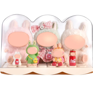 Clear Acrylic Display case for Collectibles and Figures,Stackable Storage Display Box with lid,Suitable for popmart labubu Macaron Blind(Doll Not Include