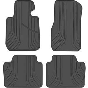 Car Floor Mat for BMW 3/4 Series Custom Fit F30 F31 F32 F33 F36 320i 328i 335i 2012 2013 2014 2015 2016 2017 2018 Full Black Rubber Auto Floor Liners Set All Weather Heavy Duty Odorless