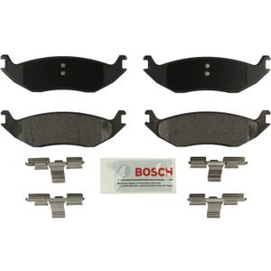BOSCH BE967H Blue Ceramic Disc Brake Pad Set with Hardware - Compatible with Select Chrysler Aspen; Dodge Durango, Ram 1500, Ram 1500 Van; Ram 1500, Ram 1500 Classic; REAR
