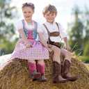 Rollda Boys Cowboy Boots, Kids Cowboy Boots with Square Toe, Girls Cowgirl Western Boots for Toddler/Little Boys/Big Kids, Size 4 