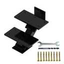 2 Steps Metal Stringer, Steel Stair Stringers for Deck, Step Riser with Tread for Indoor & Outdoor