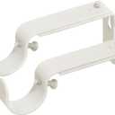 Ivilon Adjustable Brackets for Curtain Rods - for 1 or 1 1/8 Inch Rods. Set of 2 - Ivory