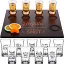 Suclain Shot Glasses Set with 16 Pcs 1oz/30 ml Clear Plastic Glasses Whiskey Glass Cups Shot Glass Tray Holder Organizer for Liqueurs Party Club Home Bar Drinking
