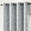 jinchan 100% Blackout Curtains for Bedroom 72 Inches Long Silver Grey Scroll Floral Window Curtains for Living Room Farmhouse Vintage Drapes Thermal Insulated Grommet Window Treatments 2 Panels Set