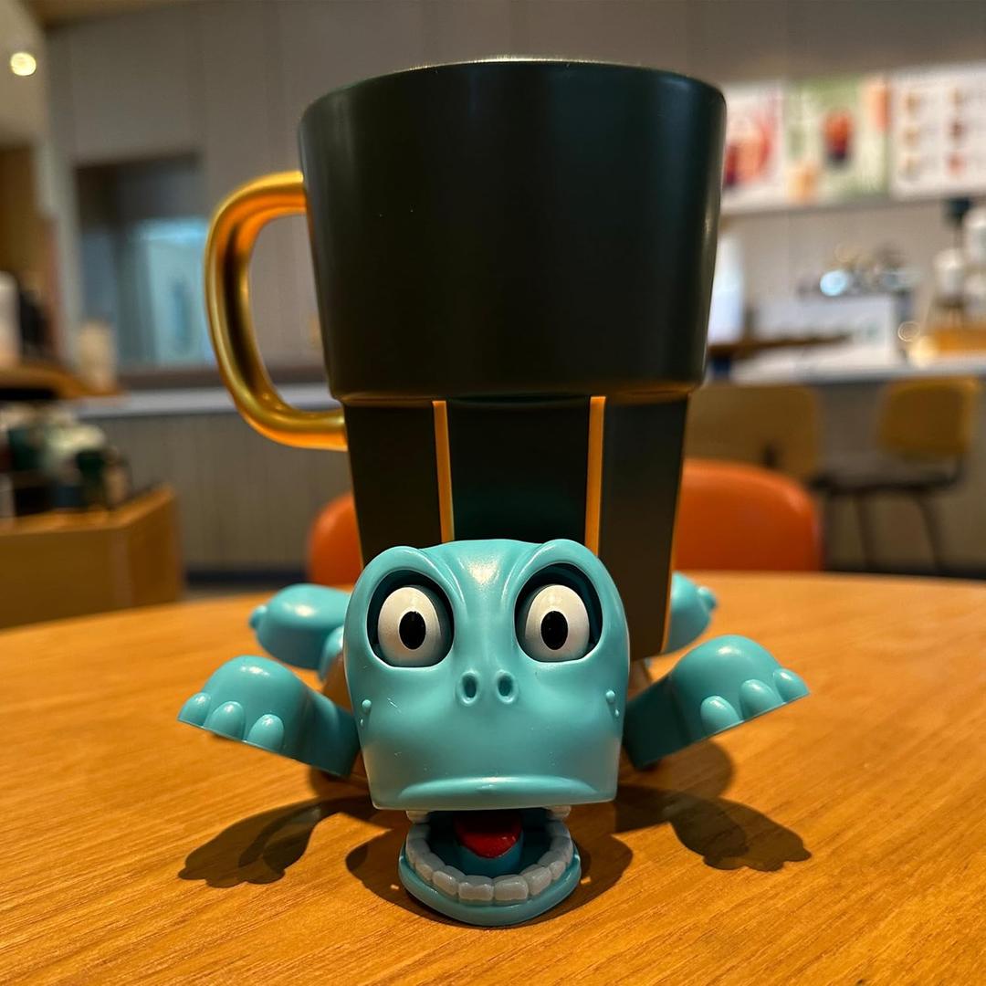 JODTurtle Cup Holder,Turtle Coaster with Funny Expression, Cup Holder with Liftable Limbs & Expressive Face for Turtles,Tortoise Lover Gag Gifts Home Decor(Blue)