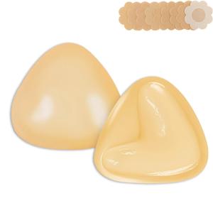 DEPOVOR Ultra Boost Inserts Double-Sided Adhesive Pads Sticky Bikini Padding Inserts for Sports Bra Swimsuit (Medium, Cream)