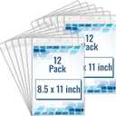 12 Pack Clear Sheet Protectors 8.5" x 11" Waterproof Resealable Zip Page Protectors Heavy Duty Dry Erase Document Holder Plastic Sleeves Protectors for Documents Photos Wall Sign Display