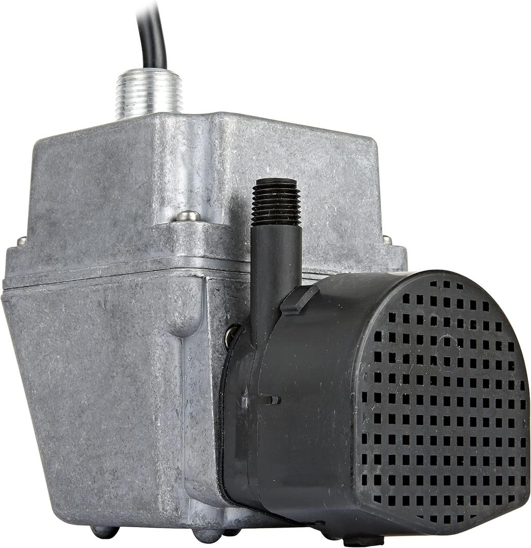 Little Giant 2E-NYS 115 Volt, 1/40 HP, 300 GPH, Cast Aluminum Submersible Parts Washer Pump for Unheated Stoddard Solvent or Deodorized Kerosene with 6-Ft. Power Cord (Plug-less), Grey, 502020