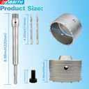 4" Concrete Hole Saw, 102mm Tungsten Steel Core Bit for Cinder Block, Brick, Rock, Plank Walls for Pipes or mini Split Lines, with SDS Plus Shank and 2 Center Positioning Drill Bits.