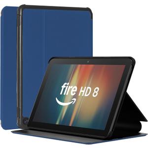 Case Fits 8 Tablet,Slim TPU Back Smart Magnetic Stand Protective Cover,[Sleep/Wake].Incompatible with iPad Samsung TCL 8inch Tablet. (Dark Blue)