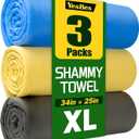 3 Pack Premium XL Shammy Cloth for Car Drying, 34x25 Chamois Towel for Car, Super Absorbent Shammy Towel for Car, Reusable Soft Car Drying Towels