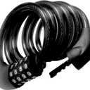 Bike Cable Lock 6FT Long, 4 Digit Resettable Combination Lock, Heavy Duty Steel Cable with Waterproof Vinyl Coating Anti Theft Security Lock for Road Bike E-Bike Scooter Fence Gate Toolbox