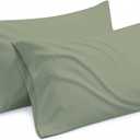 Cottington Lane 100% Egyptian Cotton King Size Pillowcases Set of 2 - Ultra Soft, Breathable, Long-Lasting, Cooling & Durable Luxury Hotel Quality Pillow Covers, Sage Solid