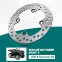M MATI Rear Left/Right Brake Disc Rotor for Yamaha Grizzly 550 YFM550 2009-2014 Grizzly 700 YFM700 2007-2020 1HP-F582V-00-00