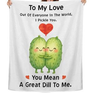 Valentine's Day Gift for Him/her, Pickle Theme Blanket Valentines Gift for Boyfriend/Girlfriend 60"x50", Husband Wife Birthday Blanket, Wedding Anniversary for Men/Women I Love You Gifts