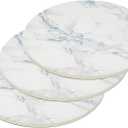 Ceramic 8" Trivets - Marble Style Heat Resistant Hot Pads, Pot Holders for Kitchen, Countertops, Table - Set of 3