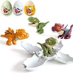 XDXM Dinosaur Egg Hatching Toy 3 Pack - Drop to Hatching Explosion Kit! Smash Open Thick Plastic Eggs for Easter, Christmas & Egg Hunts. Ultimate Party Favors, Classroom Prizes for Kids 3-10.