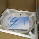 Floating Bathroom Vessel Sink Wall Mount, Hugsleek 16 x 13 inch Rectangle White Porcelain Ceramic Vessel Sink Wall Mounted Hang Bath Sink Bowl Basin Lavatory Vanity Restroom With Faucet Hole Overflow