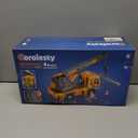 Large Crane Truck Toy with Extendable Crane Arm, Lights & Siren Sounds, Assemble & DIY Truck Engineering Vehicle Toy for Boys Girls Christmas Birthday Gifts Kids Toys for 3 4 5 6 7 8 Years Old