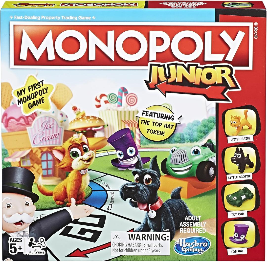 Monopoly Junior Board Game for 4 players, Ages 5 and up (Limited edition)
