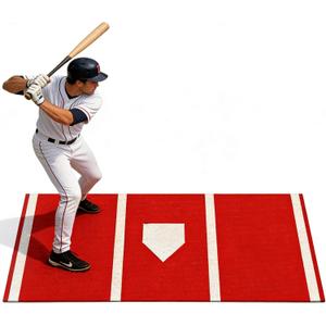 6 x 4 ft Baseball Hitting mat with Non-Slip Rubber Backing, Durable Indoor/Outdoor Softball Pitching mat, High-Visibility Stance Guide, Foldable Baseball mats for Hitting