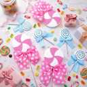 10 Pcs Candy Party Decorations Pastel Lollipop Spray Table Ornaments for Birthday, Baby Shower, Candy Theme Party, Classroom, Wedding Supplies(Pink,Blue)
