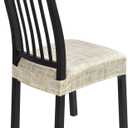 SearchI Stretch Dining Chair Seat Covers Set of 6, Stretch Washable Chair Covers for Dining Chairs, Kitchen Chair Covers Protector (Rear-Covered, Beige White Stripe)