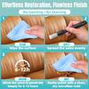 Furniture Salve for Leather - 4oz Professional Furniture Restorer, Polisher & Moisturizer for Couches, Chairs, Tables - Conditioner for Leather, Vinyl & Wood Surfaces - with Brush & Towel (BLUE)