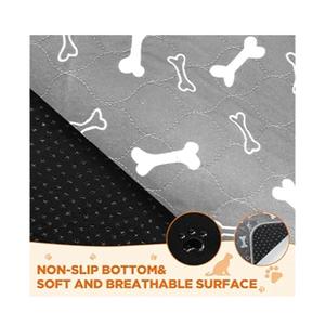 Washable Pee Pads for Dogs, 2 Pack Large Reusable Puppy Pads, Non-Slip Waterproof Dog Mats for Floors, Fast-Absorbent Whelping Pad, Playpen Mat for Crate or Indoor Use Gray 23.5×16 inch