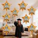 2 x 12Pcs Congrats Grad Balloons - 18Inch Orange Star Balloons for Graduation Decorations Class of 2026 - Congratulations Grad Balloons for Congrats Grad Decorations - Graduation Party Decorations