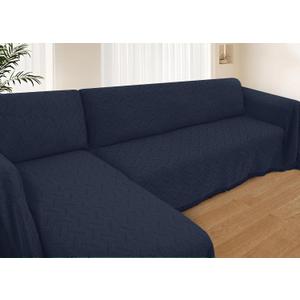 HOMERILLA Sectional Couch Covers for Sectional Sofa L Shaped Sofa Cover Blanket 2 Pieces L Shape Furniture Protector for Pets Dogs(Midnight Blue, XXX-Large)