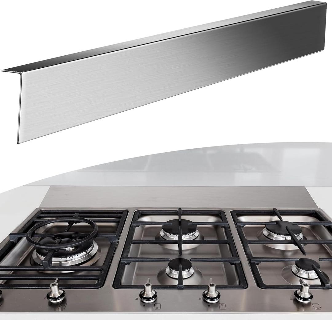 Blulu 304 Stainless Steel Universal Gap Filler - 36'' x 2.5'' x 1'' Stainless Steel Stove Gap Covers for Microwave/Oven/Range/Cooktop Kitchen Decor