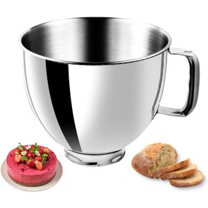5QT Heavy Duty Stainless Steel Mixer Bowl for KitchenAid Artisian&Classic Mixers, Compatible With 4.5-5 Quart KitchenAid Tilt-Head Stand Mixers