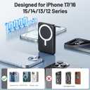 AOGUERBE for MagSafe Portable Charger, 10000mAh Magnetic Power Bank 22.5W Fast Charging, Mini Battery Pack Wireless with LED Display&Foldable Stand for iPhone 17/16/15/14/13/12 Series (Obsidian Black)