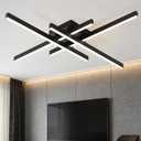 Semi Flush Mount Modern Light Fixture,35.4" Modern LED Ceiling Lights Fixture,for Hallway,Entrance,Cafe,Living Room,Bedroom,Corridor,Porch,Passage Light Fixtures (Black (4-Lights))