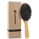 100% Boar Bristle Hair Brush, Eco-Friendly Hairbrush for Women Men & Kids, Hair Smoothing and Massaging Detangling, Enhance Shine &Health