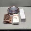 YOUBET 175PCS Rose Gold Plastic Plates - Clear Plastic Plates Disposable with Rose Gold Rim includes 50 Rose gold plates, 25Forks, 25Knives, 25Spoons, 25Cups, 25Napkins for Party & Wedding