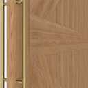 Titanium Gold Round Barn Door Handles 12"/16"/18"/24"/36"/48"/59'', Pull Push Long French Door Handle Double Sided, Large Front Exterior Shower Door Pull Handles