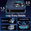 FNDMIL 360Rotatable Magnetic Ring for iPhone 16 Pro Case Compatible with MagSafe [Military Shockproof][Non-Slip Texture Edge][Built-in Kickstand] Slim Translucent Matte Soft Silicone Bumper,Blue